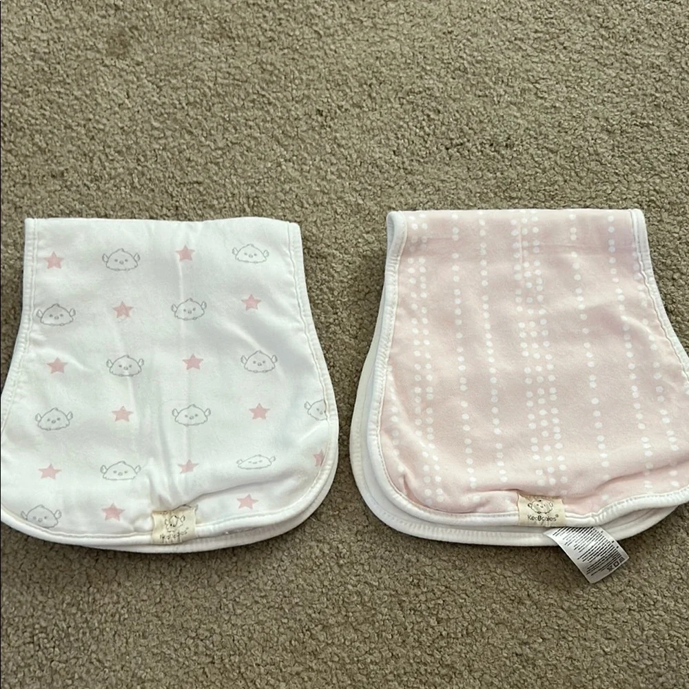 Large Pink and White burp cloths